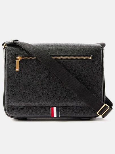 Tonal Strap Leather Reporter Cross Bag Black - THOM BROWNE - BALAAN 2