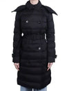 Women's Double Breasted Hooded Padded Black - BURBERRY - BALAAN 2