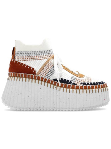 Chloé ‘Nama’ Wedge Sneakers, Women's, White - CHLOE - BALAAN 1