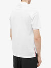 Men's Three Stripes Pocket Mercerized Short Sleeve Polo Shirt White - THOM BROWNE - BALAAN 4