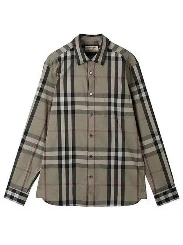 Men's Nelson Check Pattern Long Sleeve Shirt Beige - BURBERRY - BALAAN 2