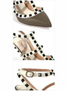 Women's Studded Multi-Strap Slingback Heel Army Gray - VALENTINO - BALAAN 5