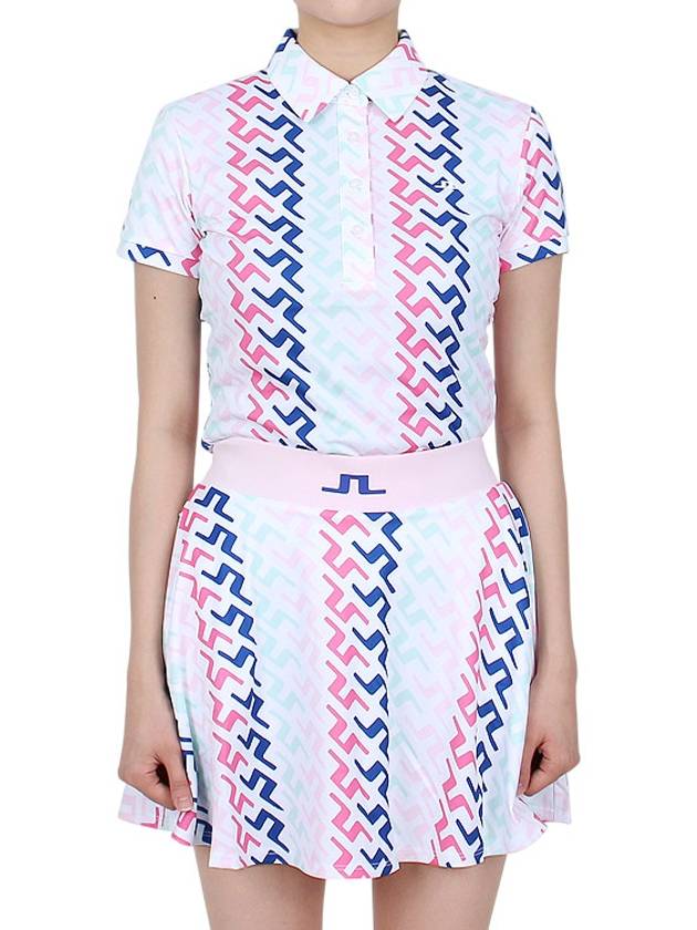 Hailey Painted Bridge Print Short Sleeve Polo Shirt - J.LINDEBERG - BALAAN 2