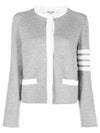 Double Face 4Bar Wool Cardigan Grey - THOM BROWNE - BALAAN 2