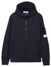 Men's Wappen Patch Softshell Zip Up Hoodie Navy - STONE ISLAND - BALAAN 2