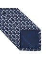 Hoopoe Print Silk Tie Navy - SALVATORE FERRAGAMO - BALAAN 7