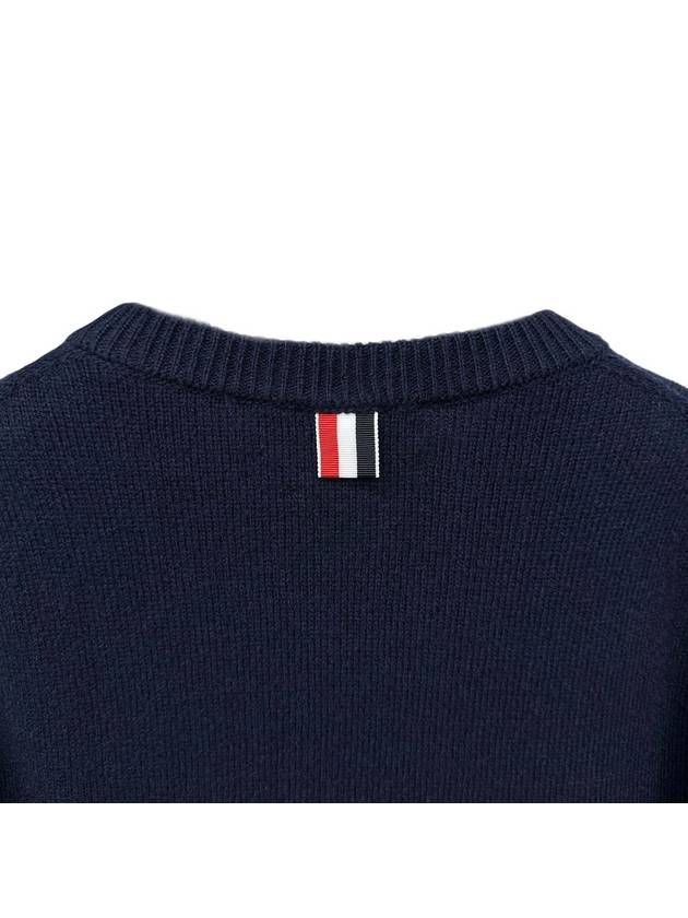 4 Bar Logo Wool Knit Top Navy - THOM BROWNE - BALAAN 5