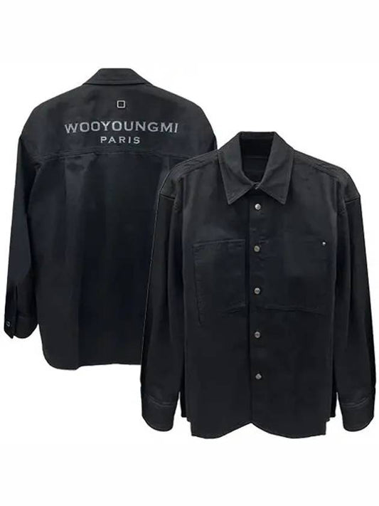 Back logo button denim long sleeve shirt black - WOOYOUNGMI - BALAAN 2