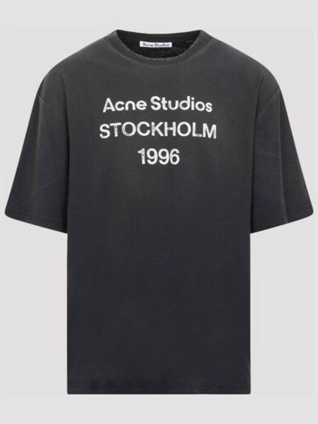 Logo Print Cotton Short Sleeve T-Shirt Fade Black - ACNE STUDIOS - BALAAN 2