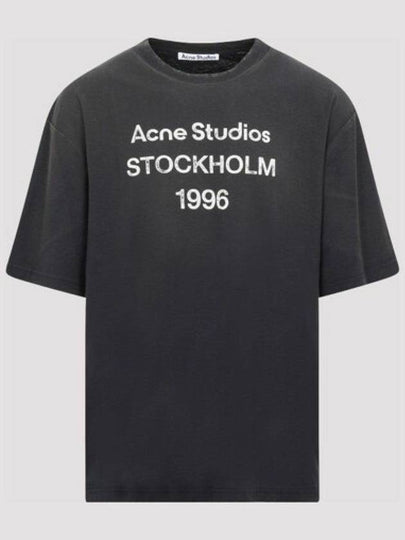 Logo Print Cotton Short Sleeve T-Shirt Fade Black - ACNE STUDIOS - BALAAN 2