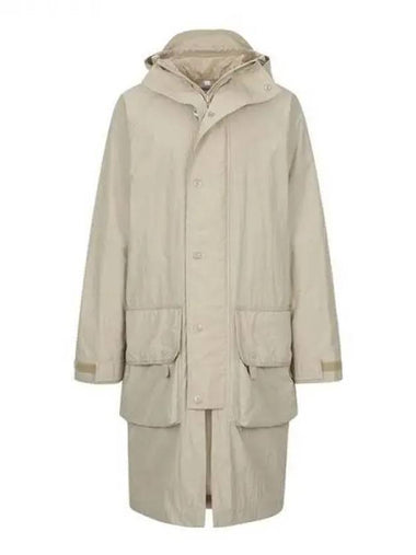 Technical cotton long hooded jacket beige 8057353 - BURBERRY - BALAAN 1