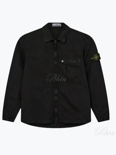 Old Treatment Garment Dyed Overshirt Jacket Black - STONE ISLAND - BALAAN 2