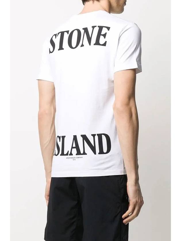 Men's Big Logo Crew Neck Short Sleeve T-Shirt White - STONE ISLAND - BALAAN 5