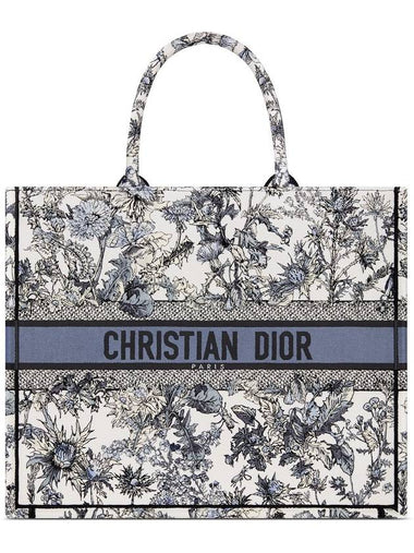 Chardons Motif Large Book Tote Bag Blue - DIOR - BALAAN 1