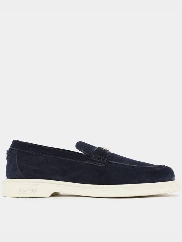 Giuliano Suede Loafers Blue - VERSACE - BALAAN 3