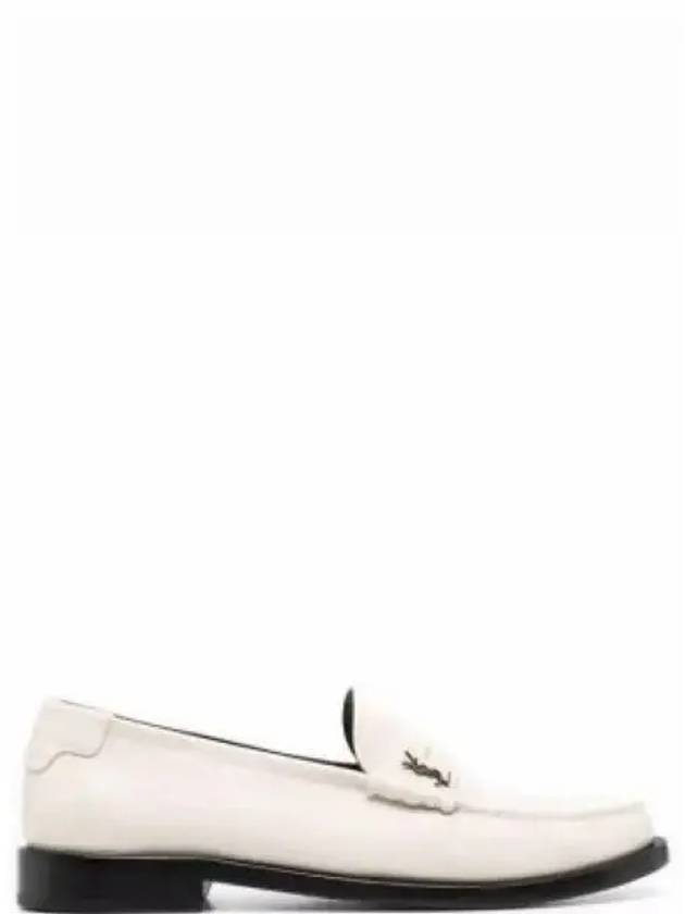 Le Loafer Penny Slippers In Smooth Leather Pearl - SAINT LAURENT - BALAAN 2