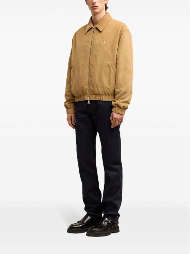 De Coeur Corduroy Bomber Jacket Sand - AMI - BALAAN 8