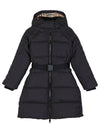 Kids Belted Long Hooded Quilted Padding Black - BURBERRY - BALAAN 2