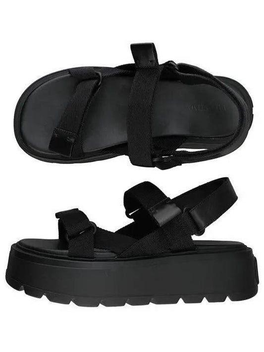 Leather Unique Strap Sandals Black - VALENTINO - BALAAN 2