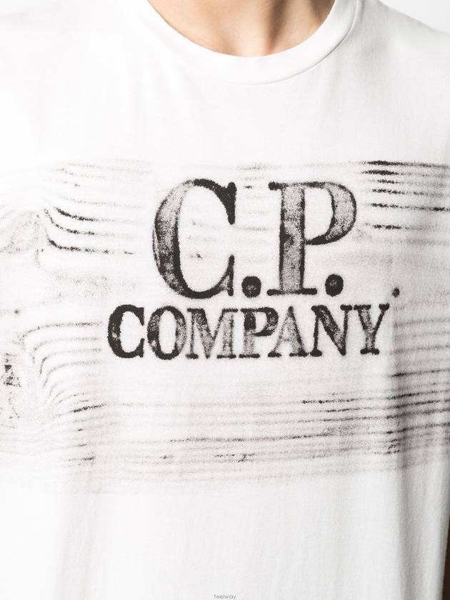Logo Print Short Sleeve T-Shirt White - CP COMPANY - BALAAN.