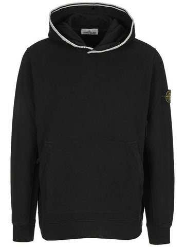 Wappen Patch Cotton Hoodie Black - STONE ISLAND - BALAAN 1