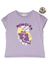 Kids Girls Short Sleeve T Shirt Lilac 8P00001 899WA 61A 8A 10A - MONCLER - BALAAN 2