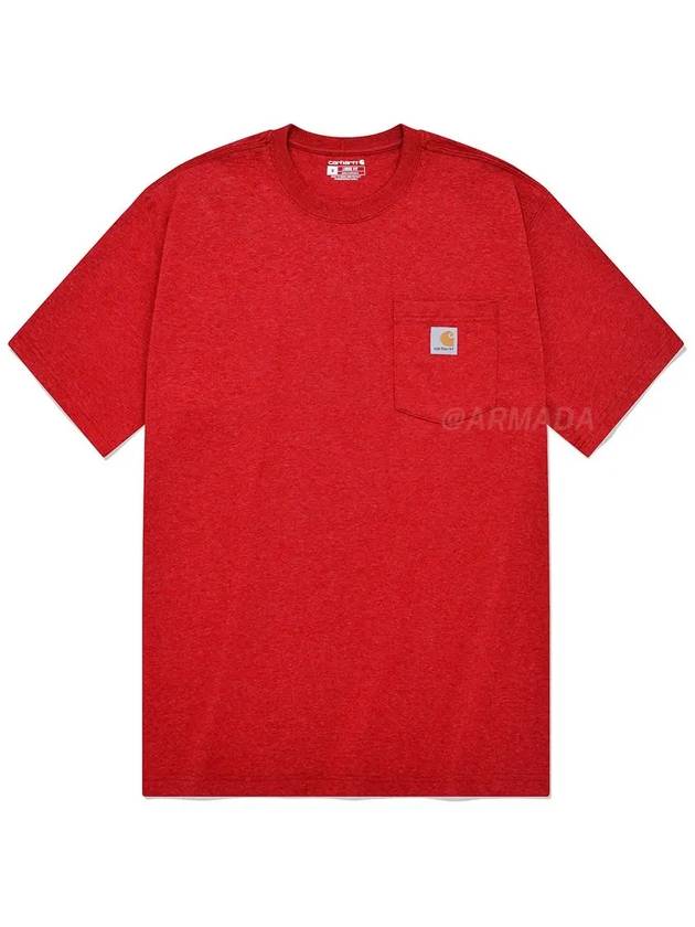 K87 Workwear Pocket Short Sleeve TShirt Fire Red Heather - CARHARTT - BALAAN 1