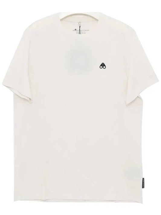 Satellite Logo Detail Crew Neck Short Sleeve T-Shirt Ivory - MOOSE KNUCKLES - BALAAN 2