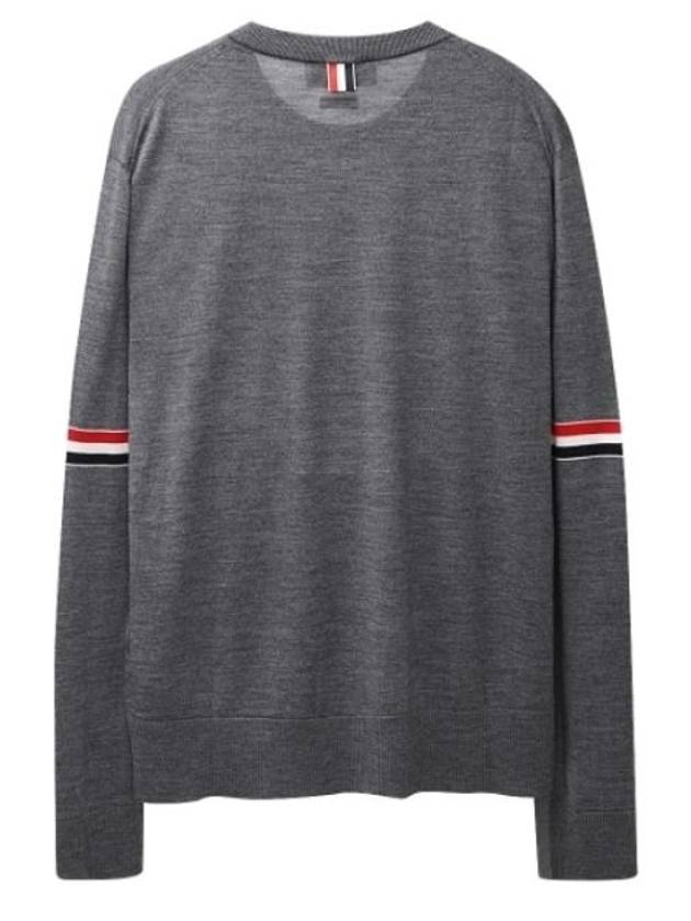 Merino Striped Crew Neck Knit Top Grey - THOM BROWNE - BALAAN 3