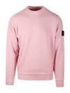 Logo Patch Crew Neck Sweatshirt Pink - STONE ISLAND - BALAAN 2