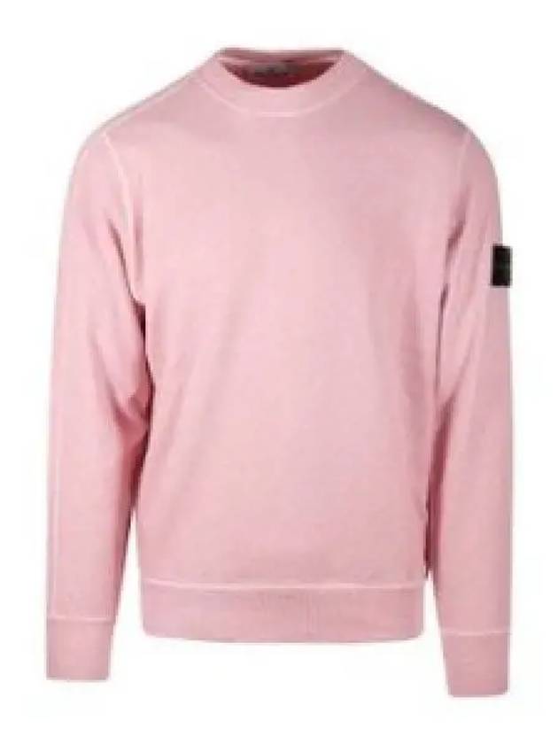 Logo Patch Crew Neck Sweatshirt Pink - STONE ISLAND - BALAAN 2