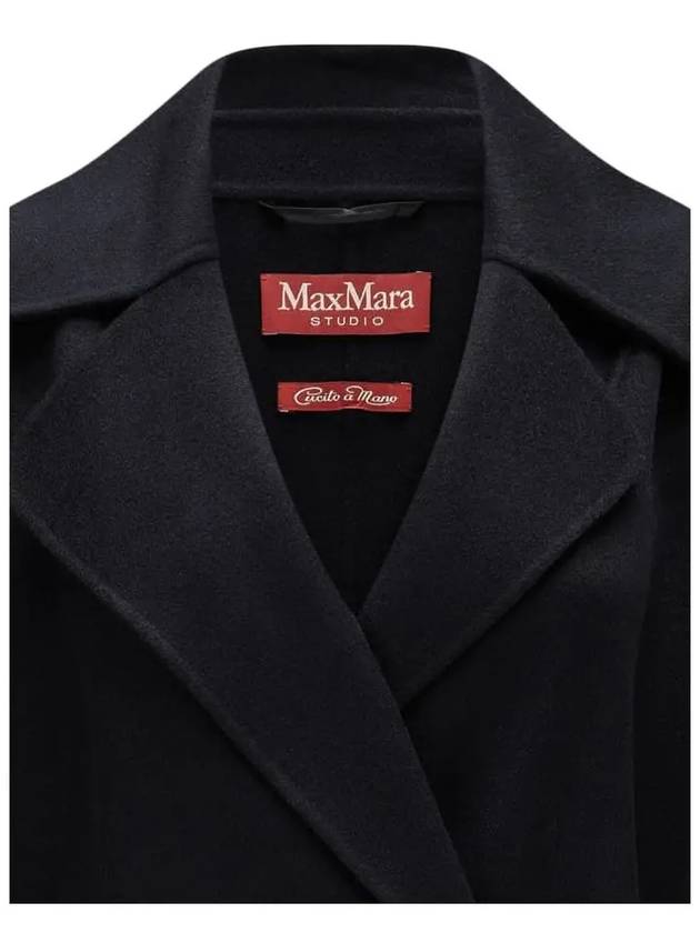 24SS TOTEM Belted Wool Coat Black 2416011011 007 - MAX MARA - BALAAN 4