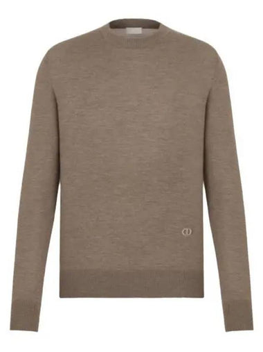 CD Icon Signature Cashmere Jersey Knit Top Brown - DIOR - BALAAN 1