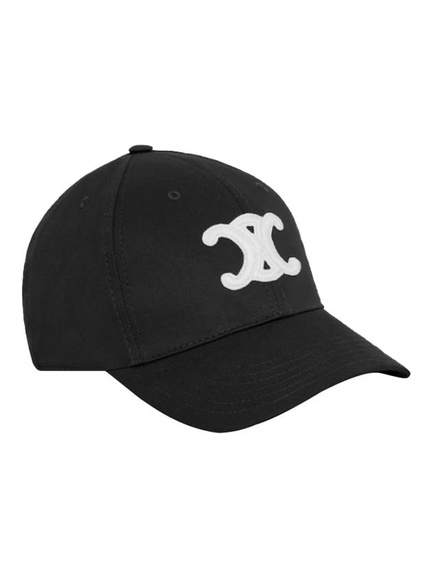 Triomphe Logo Cotton Ball Cap Black - CELINE - BALAAN 1