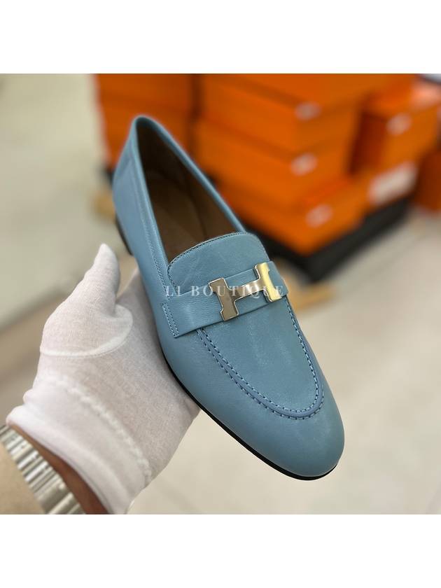 paris women loafer blue jeans - HERMES - BALAAN 1