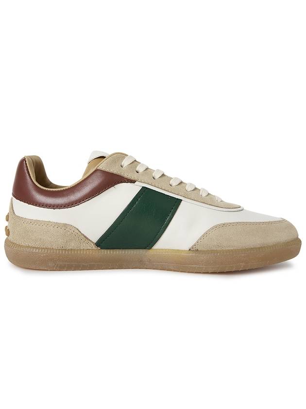 Tricolor Embossed Logo Low-Top Sneakers Brown Beige - TOD'S - BALAAN 5