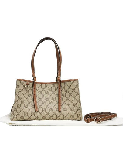 Gucci 815214 GG Emblem Dark Brown Leather Small Tote 2WAY - GUCCI - BALAAN 2