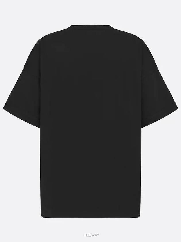 Oversized Fit Cotton Short Sleeve T-Shirt Black - DIOR - BALAAN 6