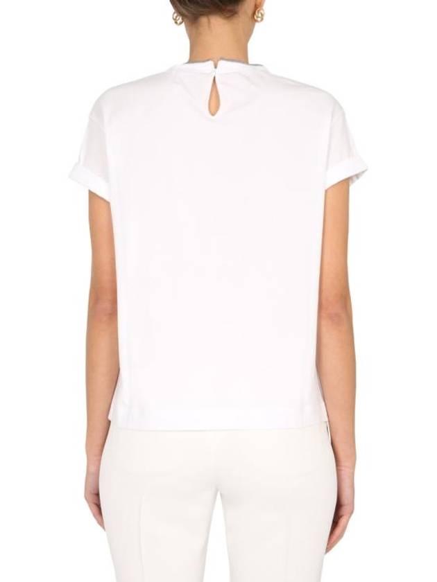 Crew Neck Turn-Up Sleeve Short Sleeve T-Shirt White - BRUNELLO CUCINELLI - BALAAN 3