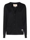 Women's Extra Fine Wool Cardigan Black - GUCCI - BALAAN 2