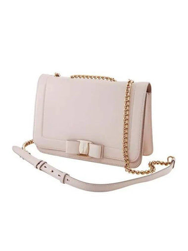 Women's Vara Bow Flap Shoulder Bag Bone - SALVATORE FERRAGAMO - BALAAN 1