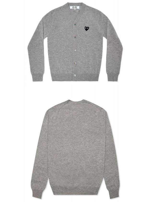 Black Heart Wappen Wool Cardigan Grey - COMME DES GARCONS - BALAAN 5