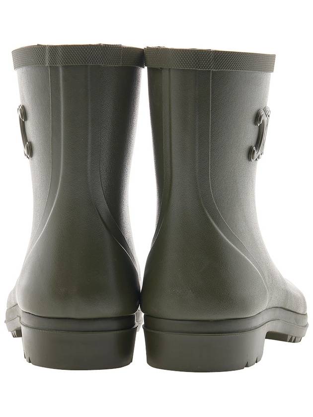 Natural Rubber Mid Rain Boots Khaki - CELINE - BALAAN 5