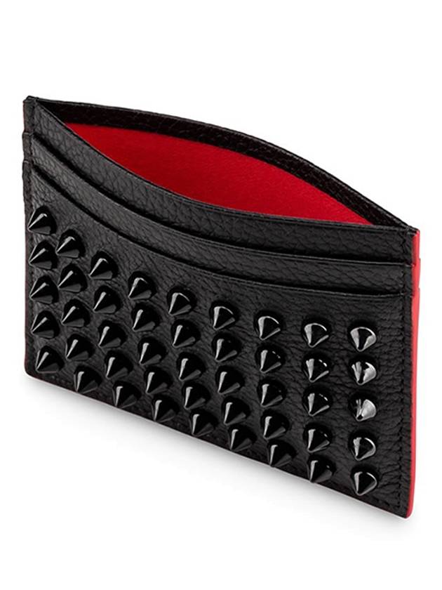 Chios Spike Card Wallet Black - CHRISTIAN LOUBOUTIN - BALAAN.