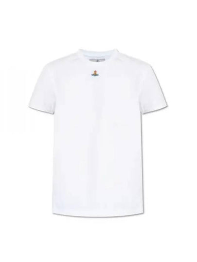 Embroided ORB Peru Short Sleeve T-Shirt White - VIVIENNE WESTWOOD - BALAAN 2