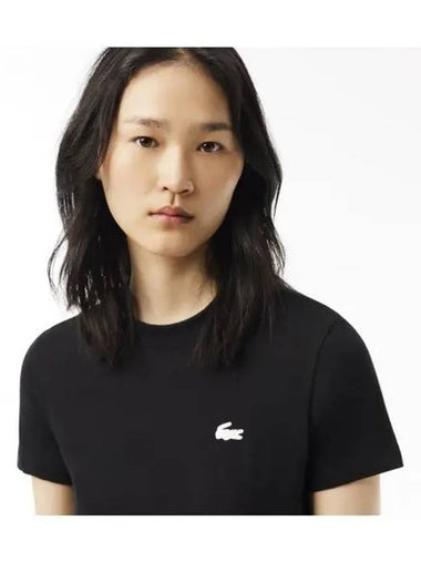 Women s Training Basic T Shirt Black - LACOSTE - BALAAN 1