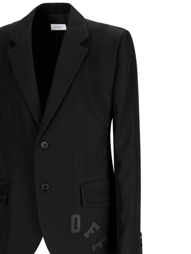 Suit Jacket OMEN094S24FAB001 1010 Black - OFF WHITE - BALAAN 4