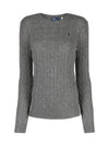 Pony Embroidered Logo Cable Knit Top Dark Grey - POLO RALPH LAUREN - BALAAN 2