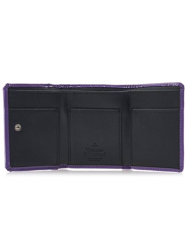 Logo Tri-Fold Patent Leather Half Wallet Purple - VIVIENNE WESTWOOD - BALAAN 11