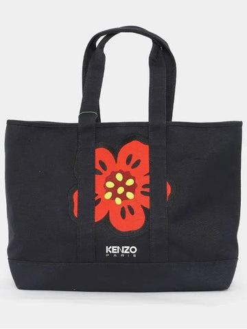 Flower embroidered logo large tote bag 8SA911 F34 76 - KENZO - BALAAN 1